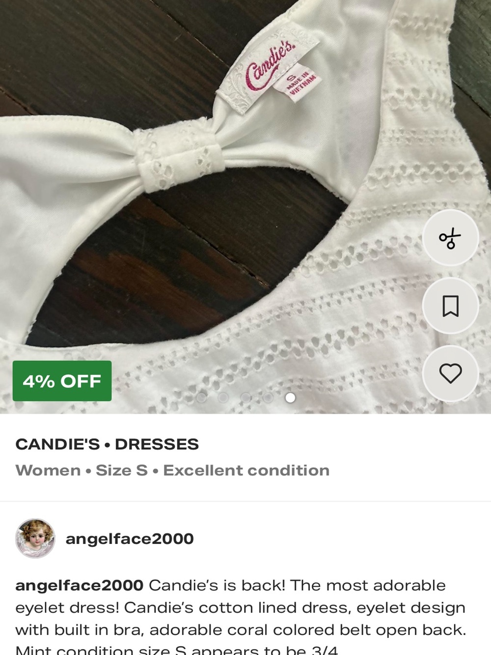 Candie's White Eyelet Summer Dress